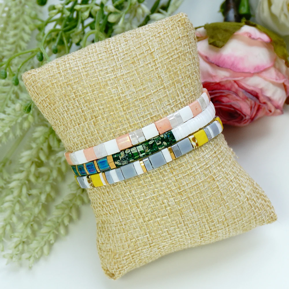 New Fresh Summer Retro Niche Tila Bracelet Imported from Japan Miyuki Bracelet Multi-Layered Wear