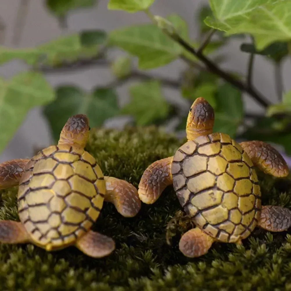 Mini modelo de tortuga marina, adornos de resina para acuario, pecera, decoración del paisaje del hogar, accesorios de diseño de mano de obra fina,