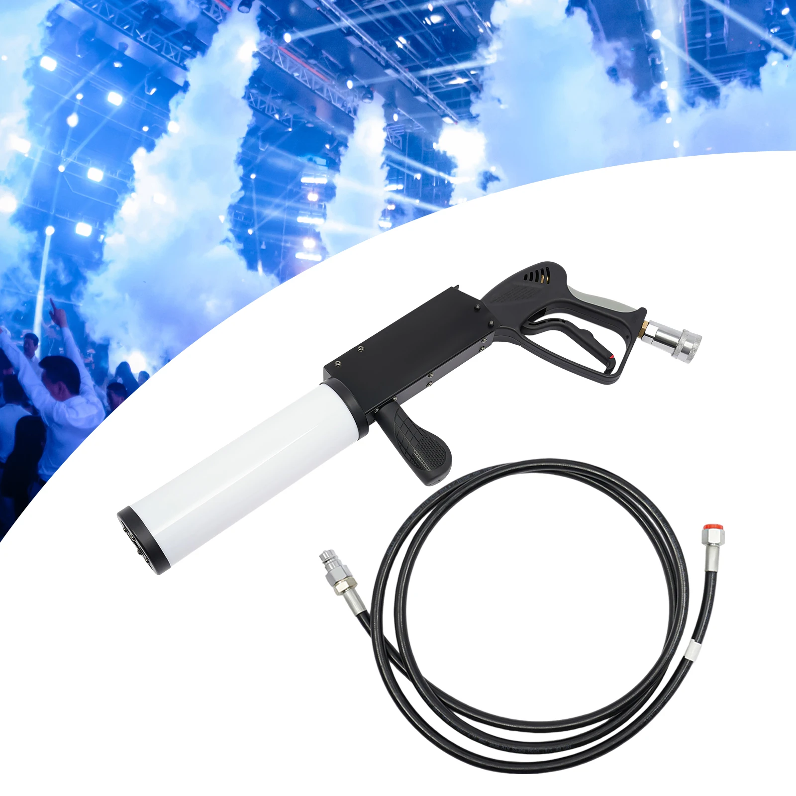CO₂ Handheld Fog Machine with RGB LED Lights 32ft Spray Distance for Stage Party Effect Portable DJ Concert Smoke Machine 110V