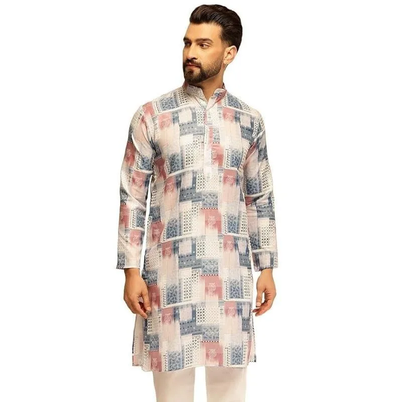 رداء رجالي مسلم بأكمام طويلة نمط عرقي 2025 بياقة واقفة ملابس عربية للرجال رداء إسلامي غير رسمي على الطراز الوطني #1