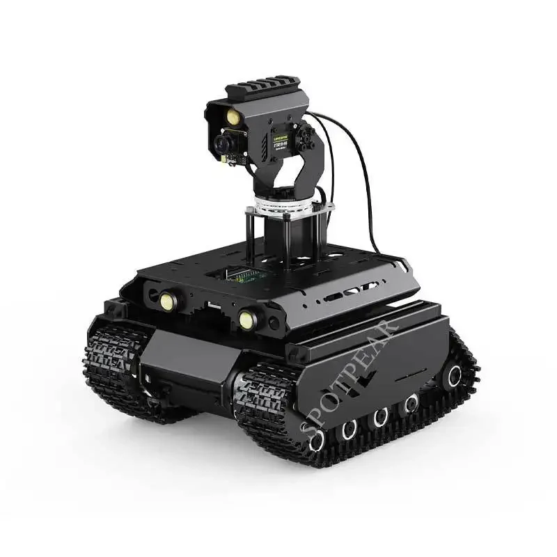 Raspberry Pi UGV Beast PT OpenCV AI Robot Turret Car Off-Road Gear Rubber Tracks Automotive Accessories Small Car OpenCV