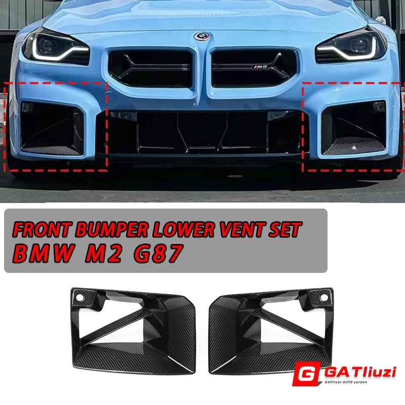 

Carbon Fiber MP Style G87 M2 Coupe Front Bumper Pipe Heat Lower Vent Trim Front Air Intake Grille Trim Car Frame for BMW G87 M2