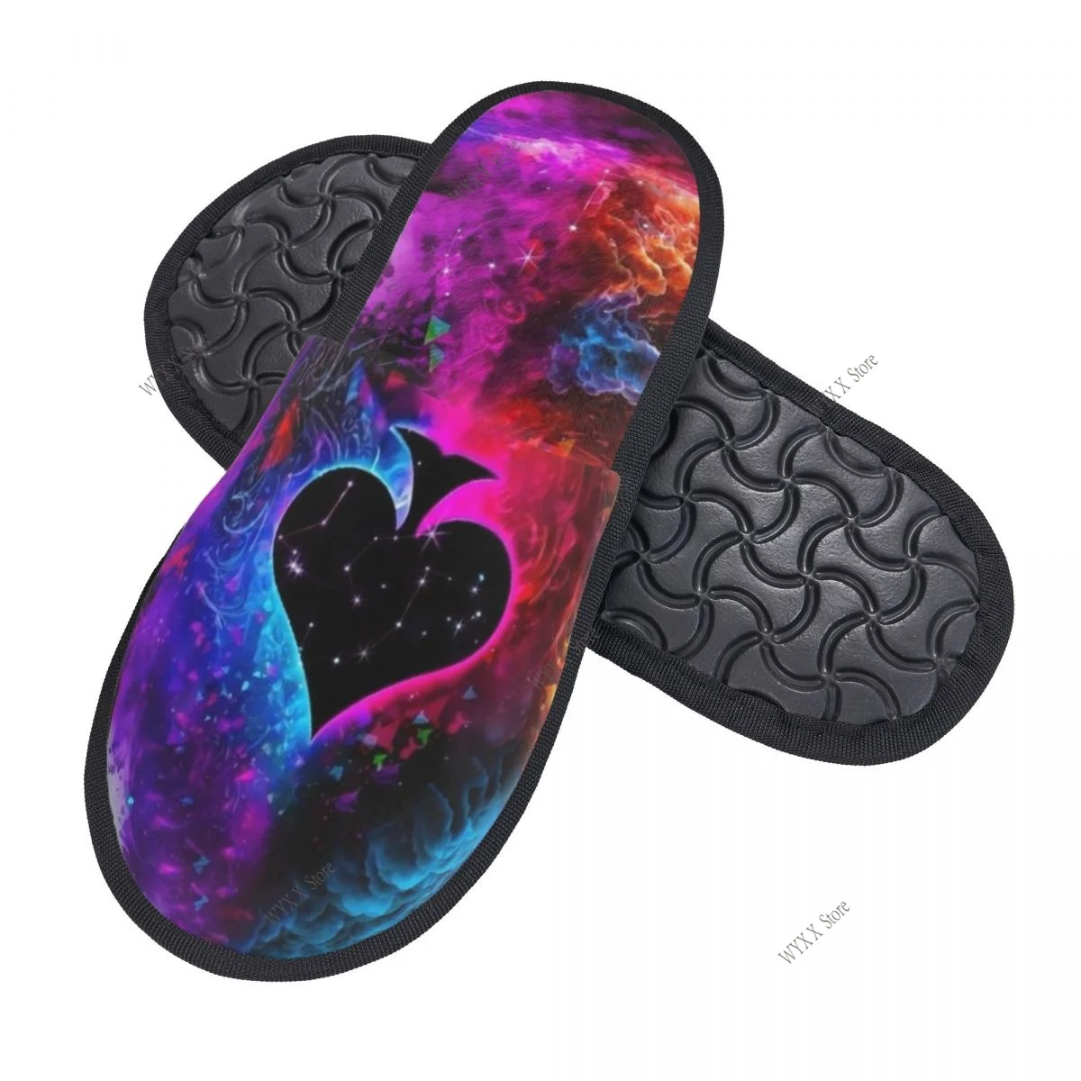 Poker 5D Card Diamond Home Slippers Winter Warm Plush Slippers For Winter Soft