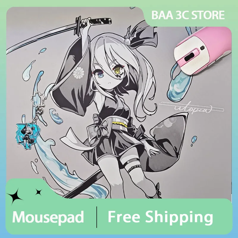 UtopiaGaming Cutey Edition Black Blade II Q Version Quadratic Element Mouse Pad Custom Game Mat PC Office Accessories