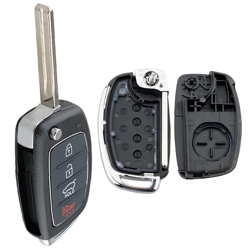 4 Buttons Car Remote Key Shell Auto Case Replacement Parts Fit for Hyundai / Santa-/ Fe Sonata-/ Tucson- Accent I30 / I40 / I45