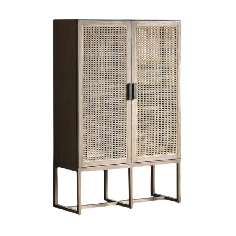 

Japanese-style log wabi-sabi wind locker B & B living room stand cab inet Nordic, creative side cabin et entrance cabinet