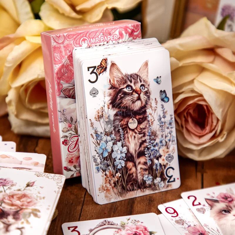 55sheets Dreamy Waltz&Cat Garden Cute Casual Poker Magic Cards Exquisite Cardboard for Festival Party Deck Leisure Supplies