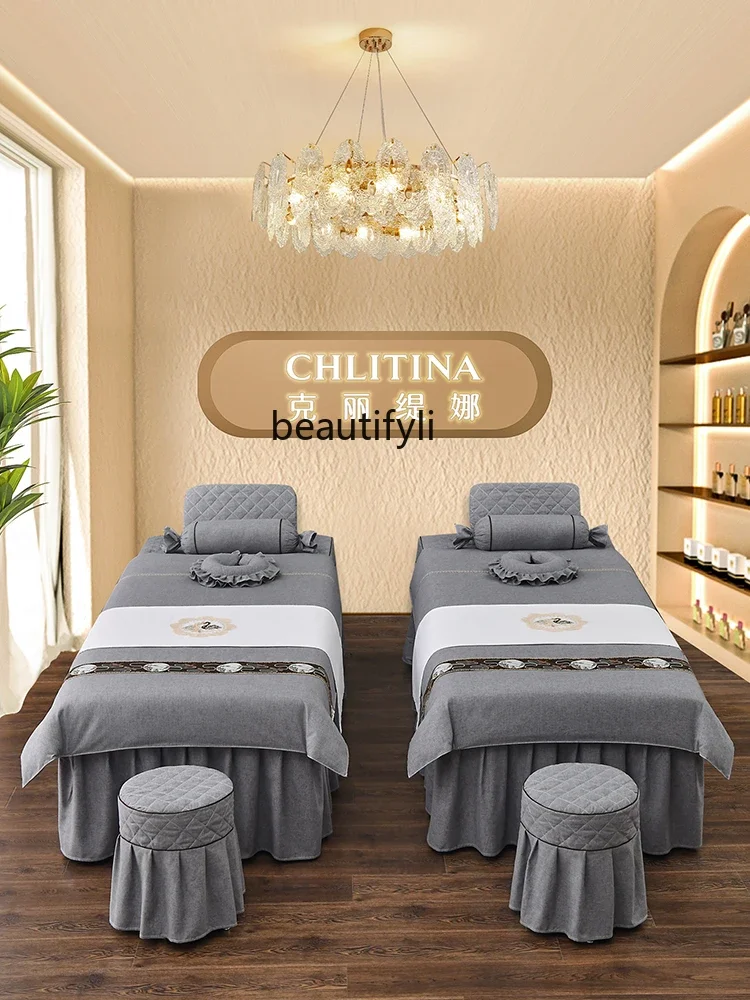 Beauty bed cover four-piece set new four-season universal beauty salon bed cover European massage therapy massage