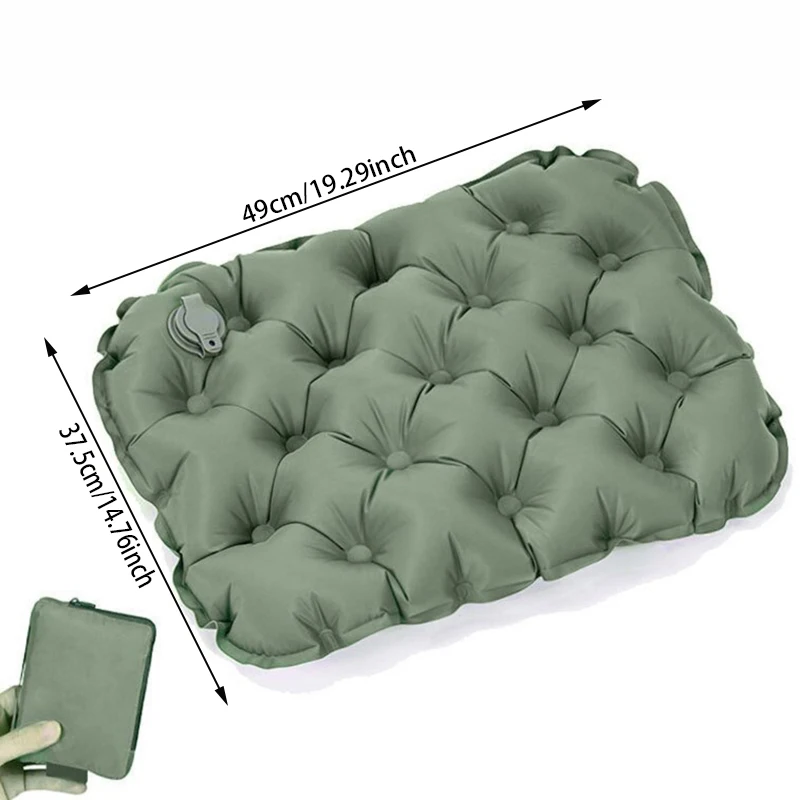 49x37.5cm Air Cushion Pillows Outdoor Camping Sleep Cushion Folding Inflatable Pillows Chair Cushion Seat Pads With Storage Bag