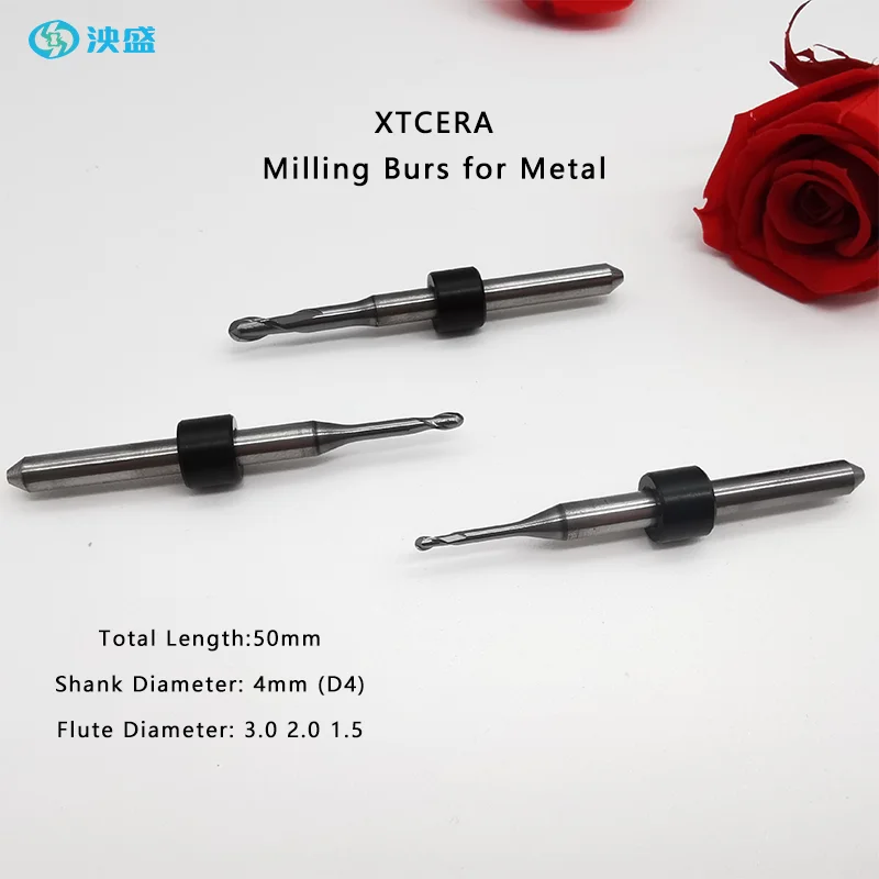 

XTCERA X-Mill 300 Стоматологические фрезерные боры CAD/CAM для металла D4 * 1,5 мм/2,0 мм/3,0 мм Стоматологическая лабораторная фреза