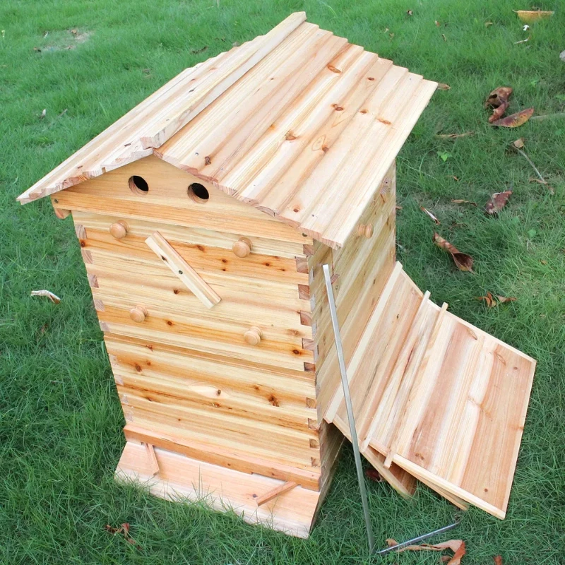 

Wooden Bees Box Automatic Wooden Bee Nest Beekeeping Equipment Beekeeper Tool for Bee Hive Supply