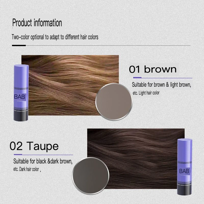 BABI Natural Hairline Chalk Fluffy Filling Hair Bun Shadow Powder Waterproof Sweat-Proof Long-Lasting Hairline Decoration