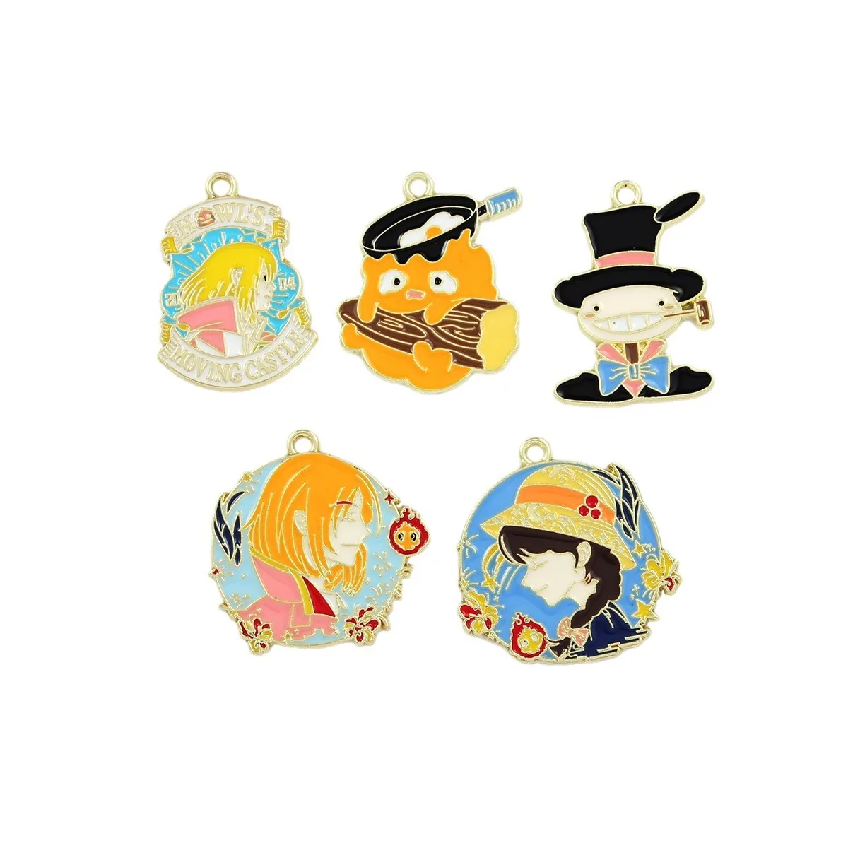 10pcs/lot Japanese Cartoon Flame Scarecrow Enamel Charms for Women DIY Earrings Jewelry Make Necklace Bracelet Pendant Accessory