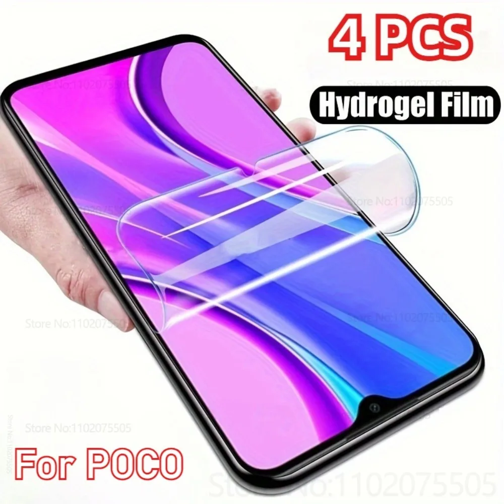 

4 шт. HD мягкая гидрогелевая пленка из ТПУ для Xiaomi Poco F7 F7 Pro F7 Ultra F6 F5 Pro Защитная пленка для экрана Poco X7 Pro X6 X5 HD пленки