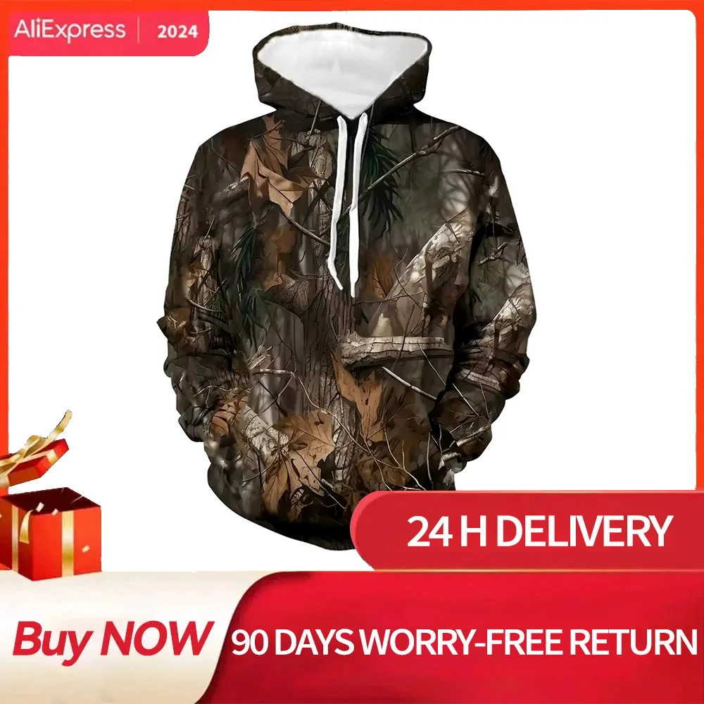 Spring Autumn Leaves Camouflage 3D Hoodies,Man/Women Loose tops Designer Sweatshirt Oversized Harajuku y2k Clothes Pullover