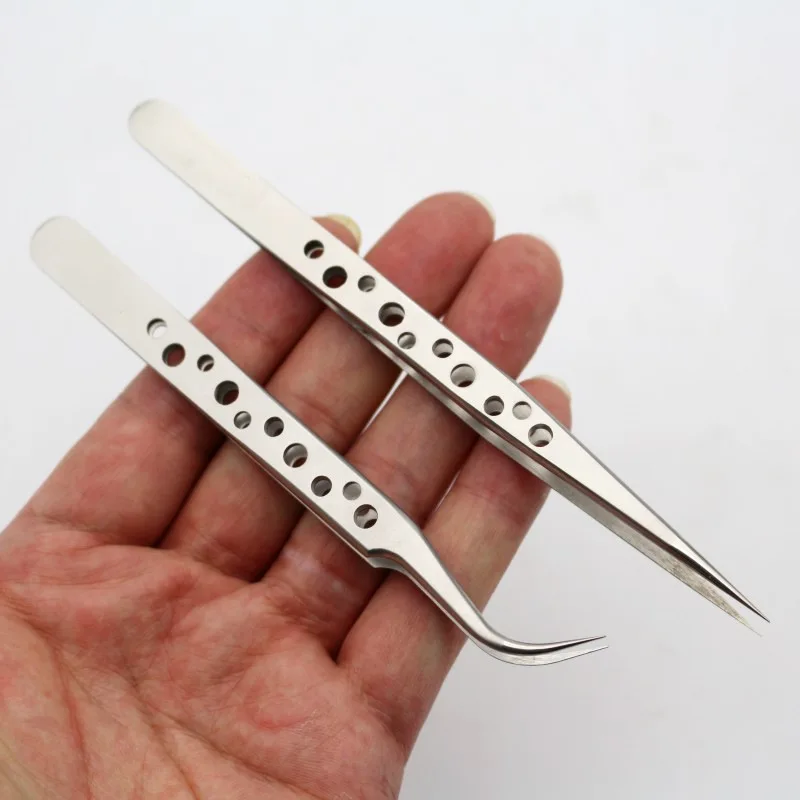 Electronics Industrial Tweezers Anti-static Curved Straight Tip Precision Stainless Forceps Phone Repair Hand Tools Sets