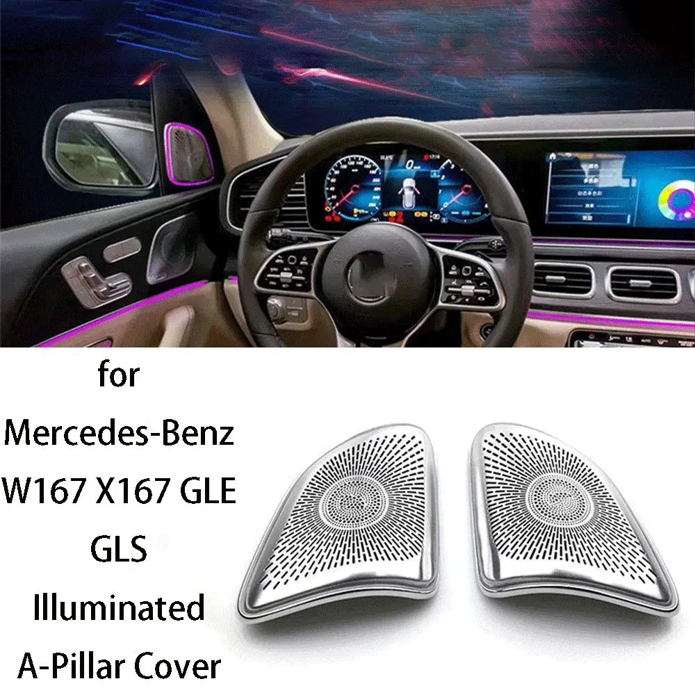 64-color LED for Mercedes-Benz W167 X167GLEGLS central vent A-pillar front door speaker cover sunroof seat ambient light