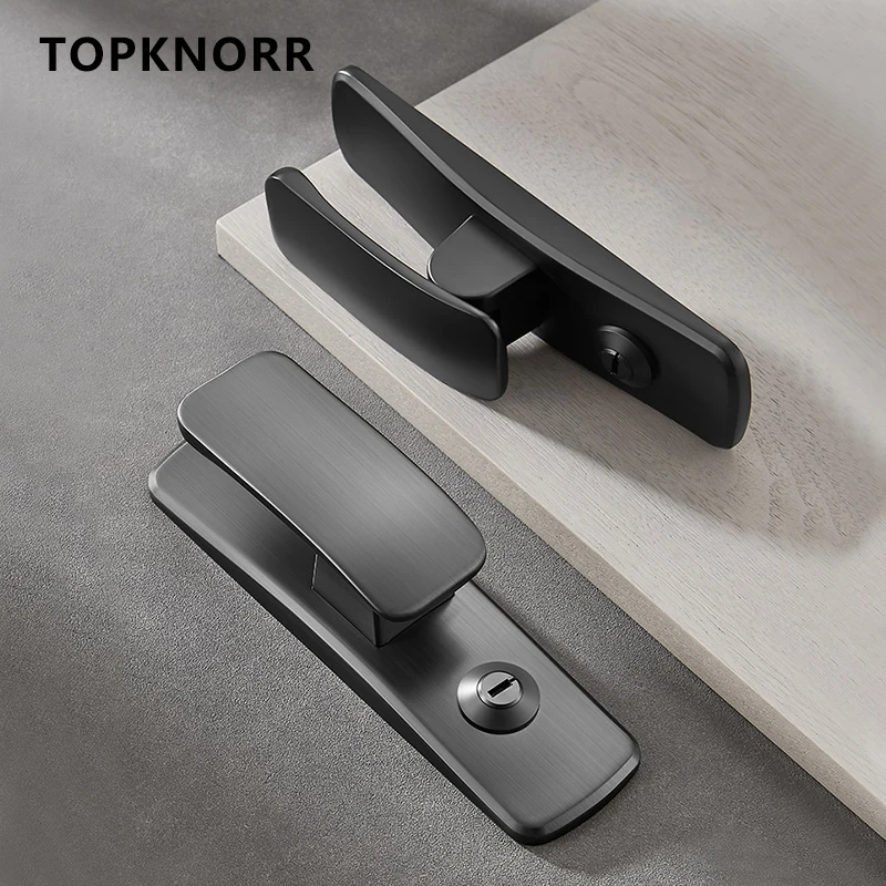 New Direct Push Door Lock Indoor Bedroom Mute Home Room Door Lock Universal Front and Rear Push Wooden Door Handle Lock