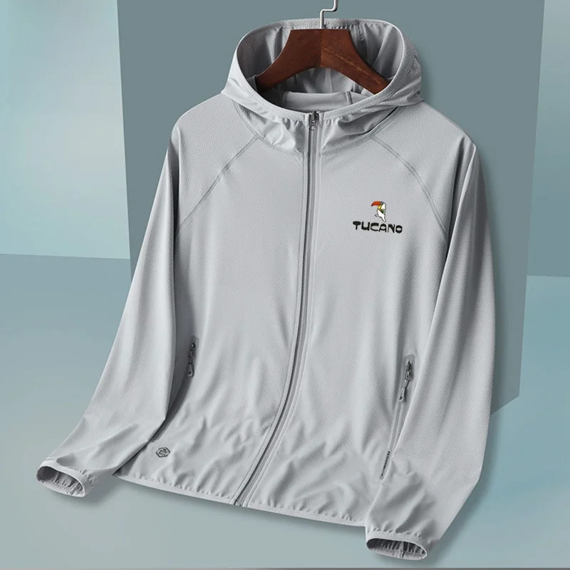 

TUCANO для пар, уличное легкое дышащее пальто с защитой от ультрафиолета, мужское свободное летнее длинное пальто на молнии с капюшоном