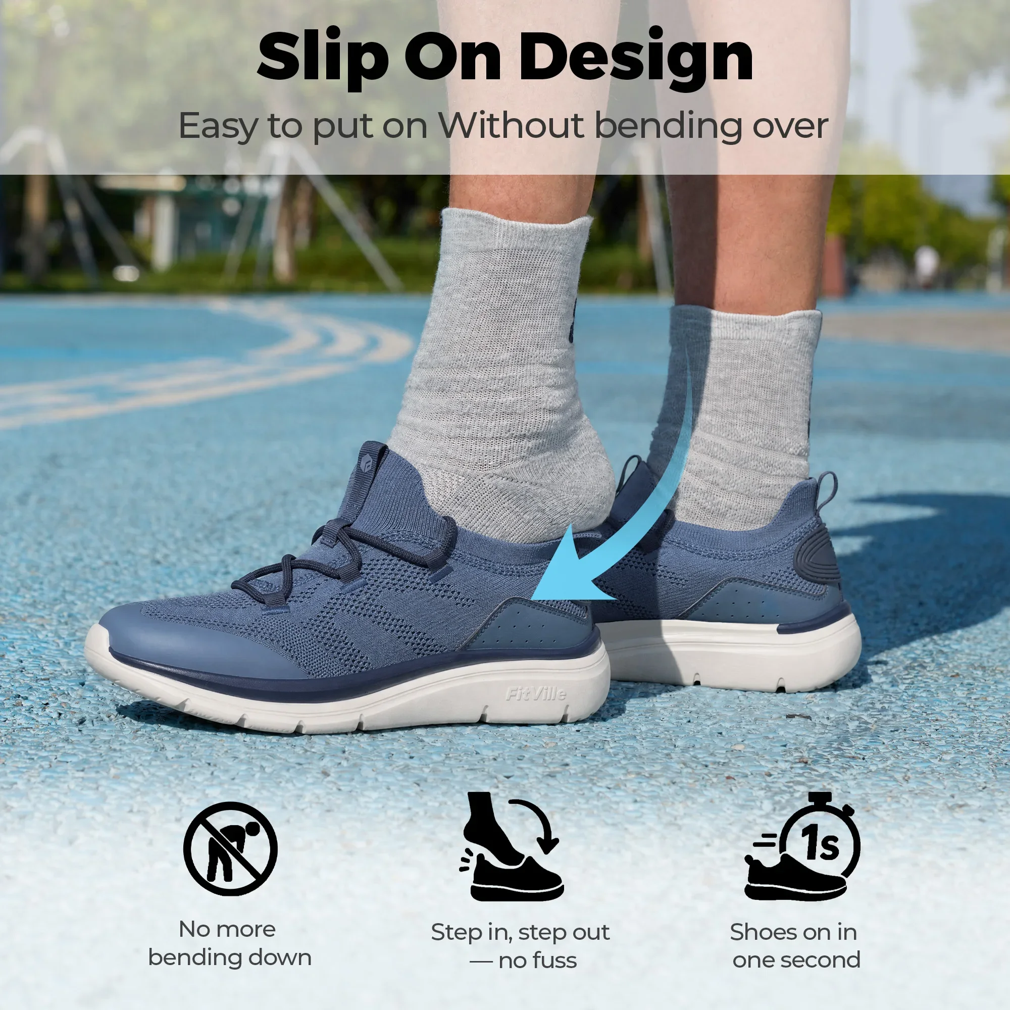 Fittington Herren-Walking- und Laufschuhe mit breiter Zehenbox, lässige Sportschuhe, leicht, atmungsaktiv, rutschfest, für Outdoor-Aktivitäten – Detail 4