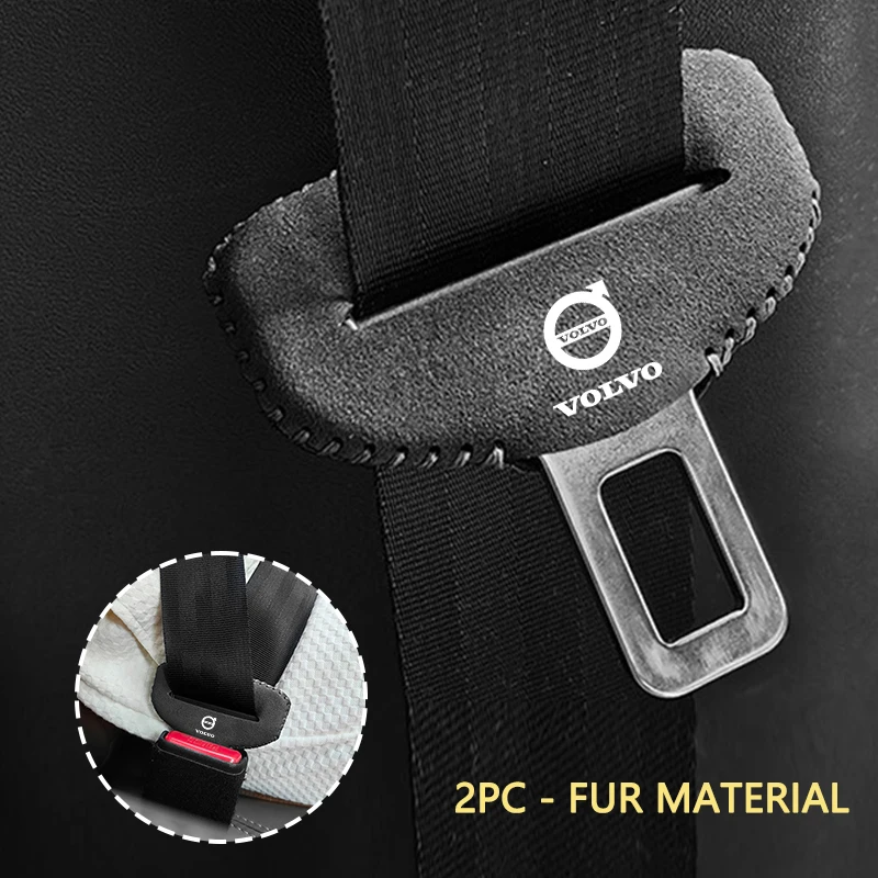 2pcs Universal Car Seat Belt Buckle Clip Protector leather Interior Button Case For Volvo Xc60 Xc90 V40 V60 S60 V50 V90 S80 C40