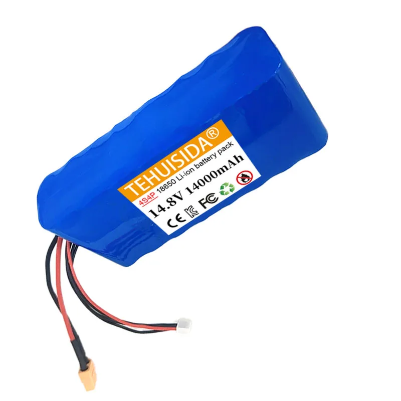 14.8 فولت 14000 مللي أمبير 18650 4S4P بطارية ليثيوم أيون قابلة للشحن مناسبة للطائرات بدون طيار متعددة الدوار بطارية احتياطية XT60 + 5P التوصيل
