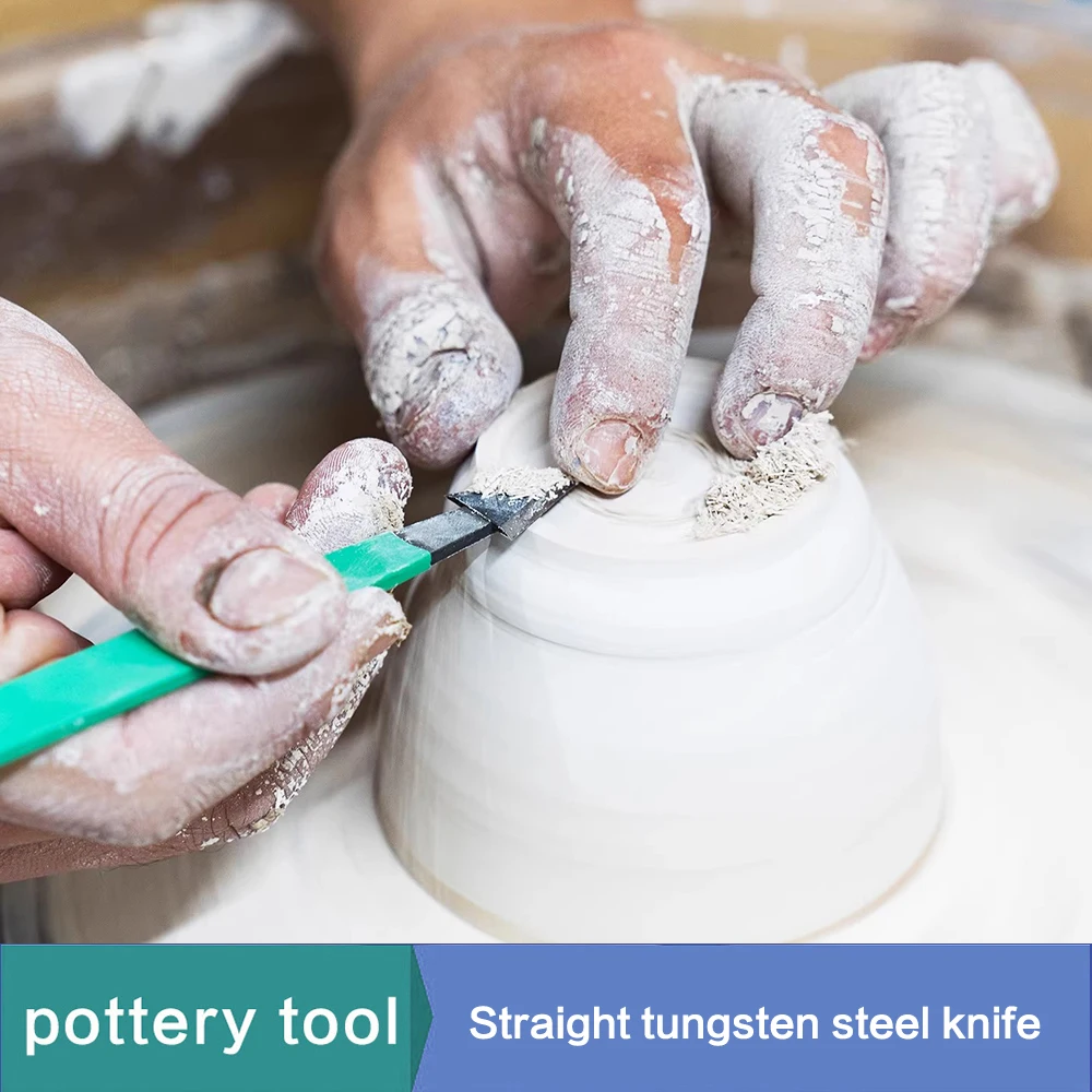 Pottery Straight  head Knife Wear-Resistant Super Hard Alloy Blank Repair Tool for Ceramic Craft Carving No sharpening required