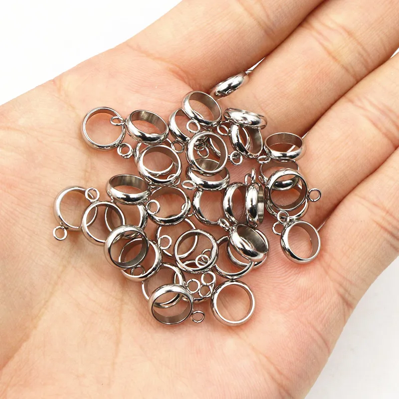 20pcs Stainless Steel Gold Color Loop Hoops Rings Circle Connector Diy Jewelry Findings Accessories for Bracelet Neckalce