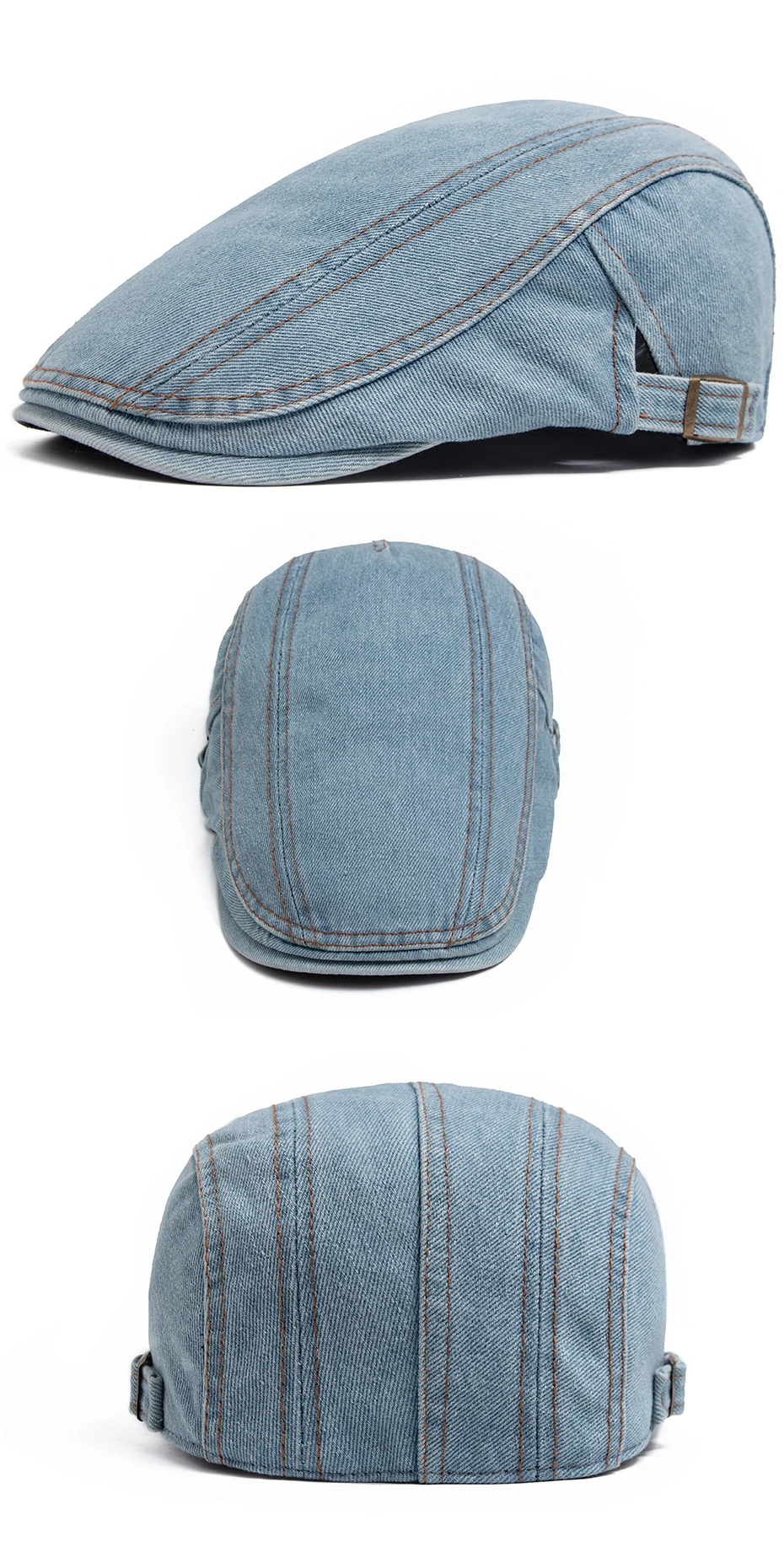 CNTANG Herren Jean Berets Sommer Newsboy Hüte Für Frauen Casual Einfarbig Retro Literarische Vorwärts Kappe Schirmmütze Maler Caps Boina – Detail 1