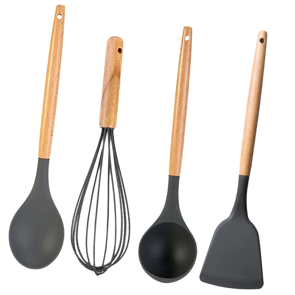 

4 Pcs Scoop Spoons for Soup Non-stick Small Spatula Kitchen Tools Slotted Serving Cooking Utensils Frying Shovel