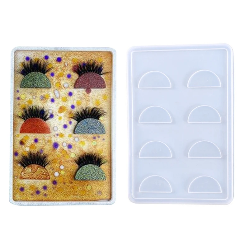 

Y1UB Crystal Epoxy Resin Mold DIY Crafts Jewelry Storage Box Making Tool Eyelash Tray Silicone Mould