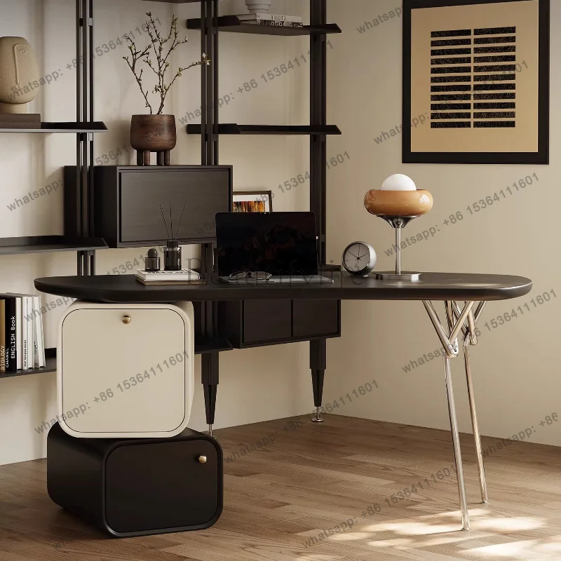 LX Italian minimalist rotating  room offices  desks and workstations Computer desk study table furniture