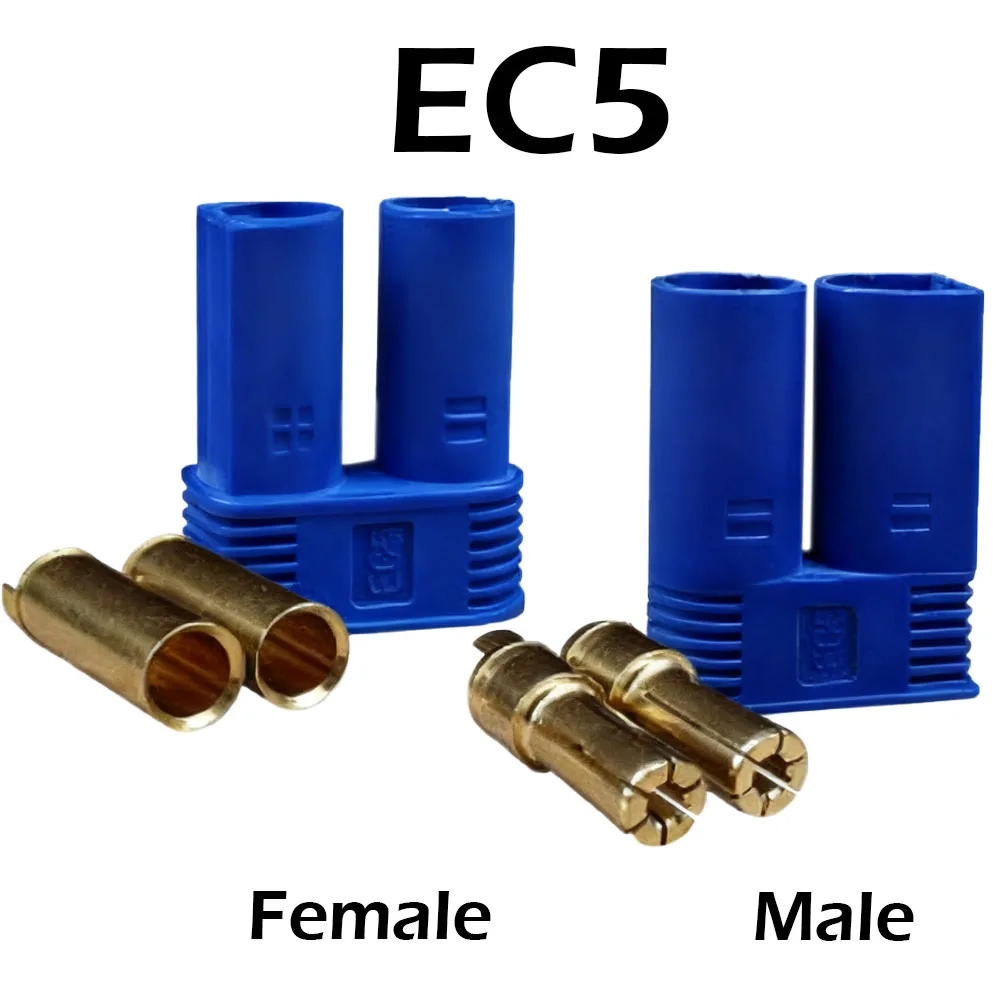 5 Pairs EC5 Connector Male Female Bullet Plug for RC Drone LiPo Battery ESC Motor High Current Electrical Connector