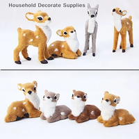 Simulation Sika Deer Animal Model Festival Creative Plastic Ornaments Artificial Plush Toys For Garden Party Decorations
