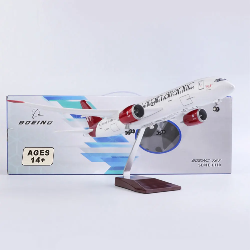 Decorate Airplane 47CM 1/130 For Virgin Atlantic Airline Airplane Model B787 Plastic Resin Replica Plane Model For Collection