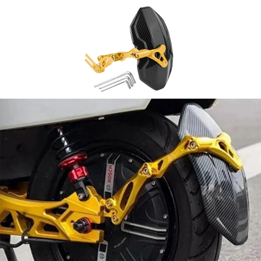 Universal Electric Motorcycle Rear Mudguard Splash Guard for CB400 650R CRF1000 MT03 XMAX 300 SN125 Black