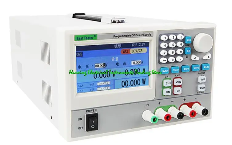 ET3721 fonte de alimentação regulada DC ajustável linear de canal duplo programável de alta precisão 155W30V3A