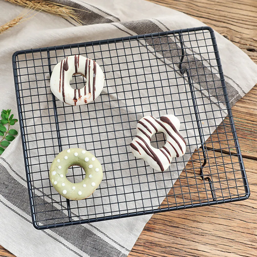 1Pcs Premium Nonstick Cooling Rack for Cakes Cookies Muffins Heavy Duty Baking Rack with Optimized Airflow Grid Design Black