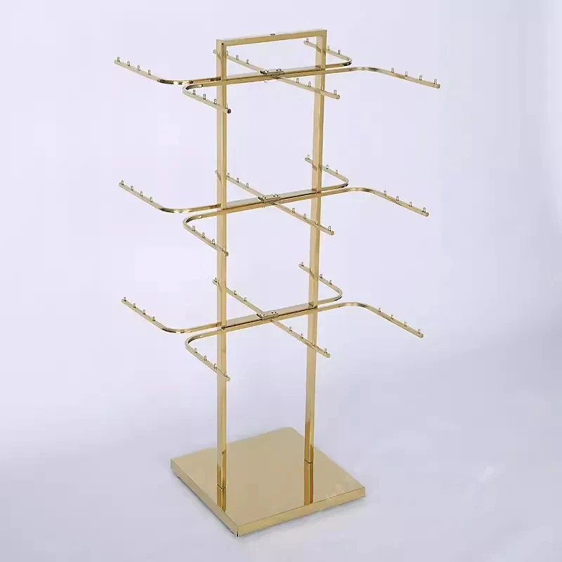 custom.Fashion Lingerie Shop Interior Design Steel Rose Gold Underwear Rack Durable Bra Pants Clothes Hangers Hook