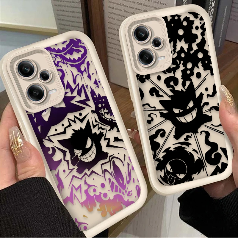 Luxury P-Pokemon Gengar Case for Xiaomi Redmi Note 13 12 11 Pro Plus 4G 5G 12S 11S 10S 10 9 9S 8 12C 13C A3 Soft Silicone Funda