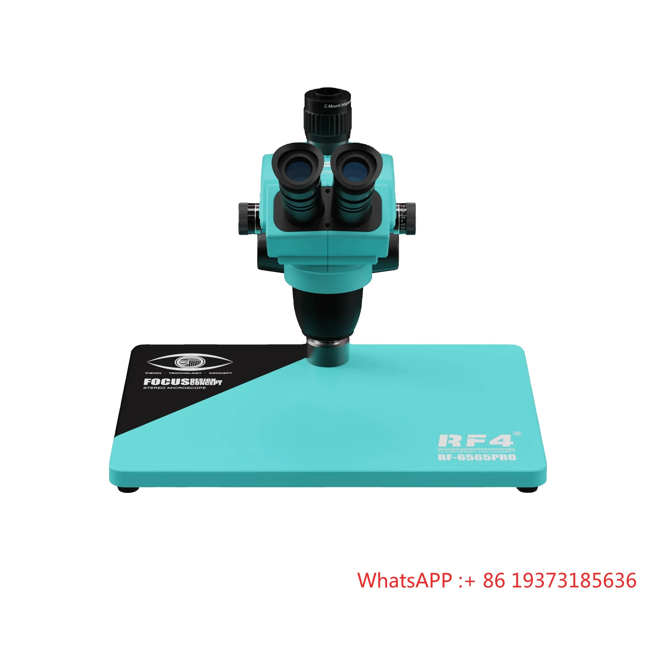 RF4 RF-6565PRO 6.5-65X ZOOM Trinocular Stereo Microscope Dustproof