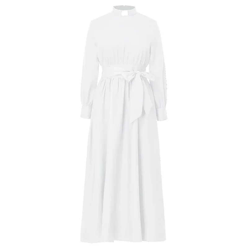Geistliche Kleid für Frauen Pastor Priester Tab Kragen Audrey Hepburn römischen Geistlichen Prediger Minister Geistlichen Kostüm