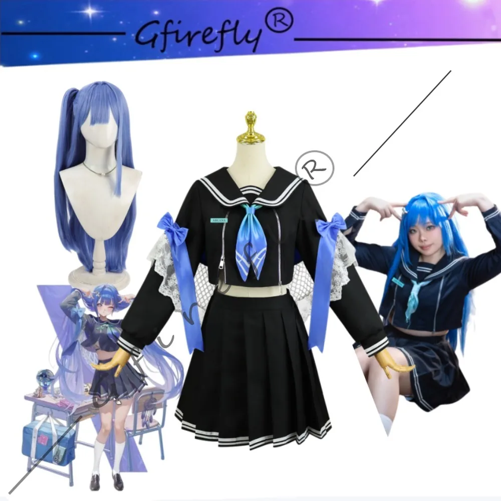 

Goddess of Victory NIKKE Arcana Fortune Mate Cosplay Set with Wig Pleated Skirt Uniform Women Halloween Comic Con Party Outfit