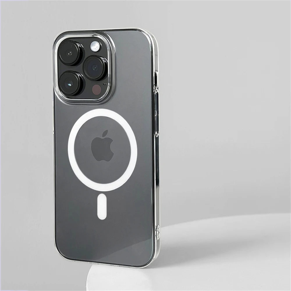Ultra Dünne Klare HD Magnetische Hülle für iPhone 17 Pro Max 16 15 14 Plus 13 12 für Magsafe Kabelloses Laden PC Rückseite Mattiert Kratzfest