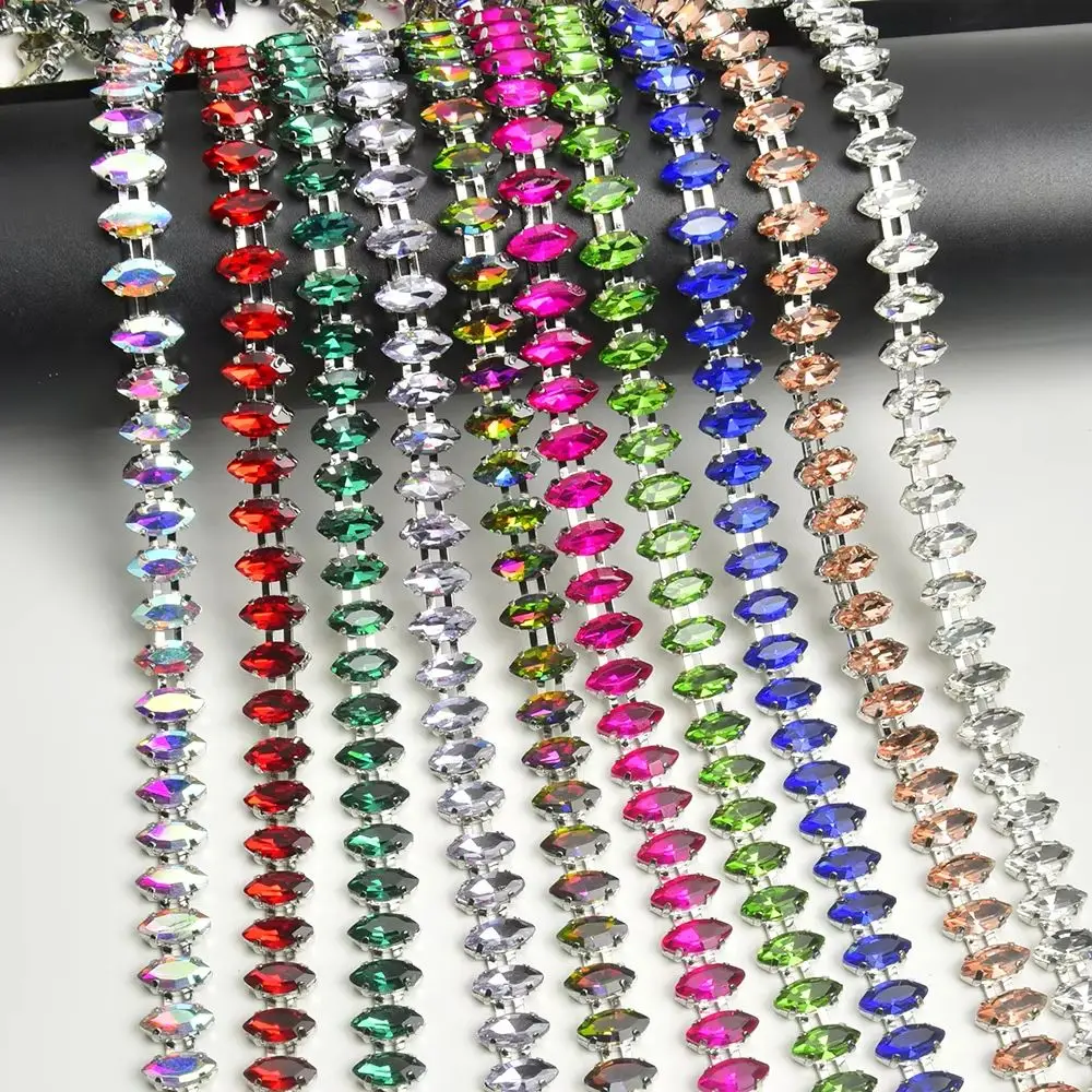 اليدوية 5x10 مللي متر خطوط مزدوجة سلسلة حجر الراين مميزة دائم النحاس تألق وعالية الجودة لإكسسوارات المجوهرات العصرية #1