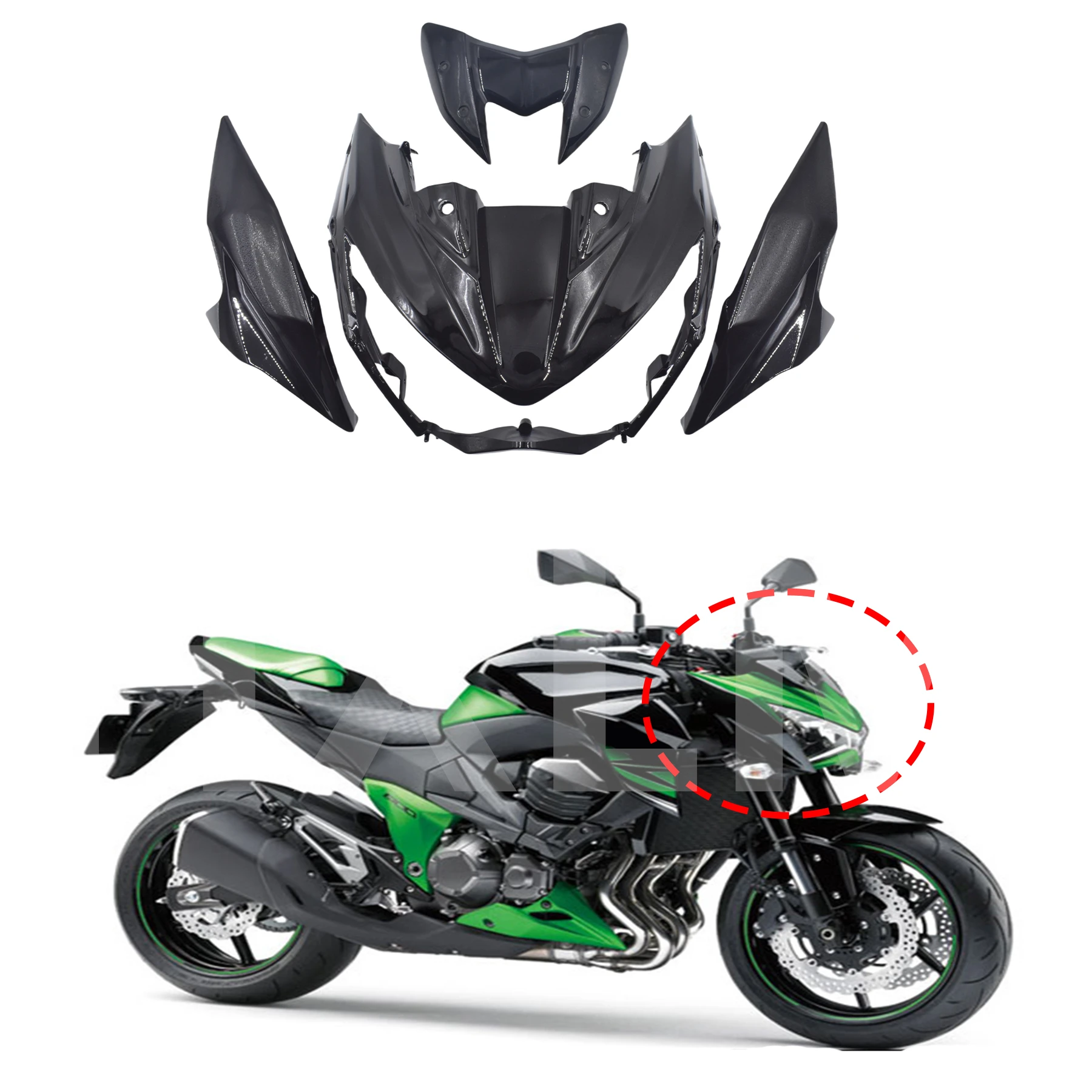 For KAWASAKI Z800 2013-2016 13-14-15-16 High Quality Front Head Cowl Upper Nose ABS Injection Motorcycle Fairing Headlight Shell