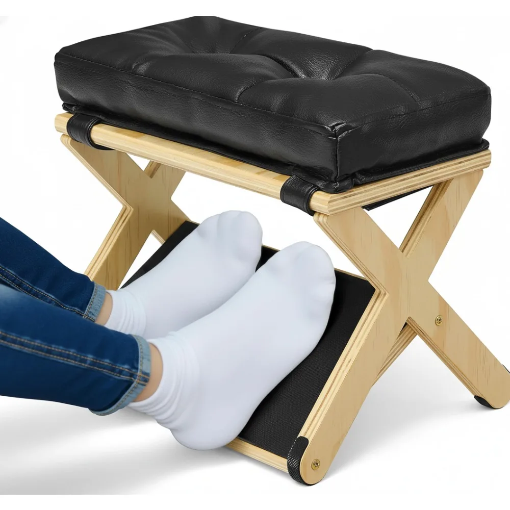 

Эргономичная деревянная подставка для ног под столом, нескользящая офисная подставка для ног для поддержки осанки, домашние игровые работы