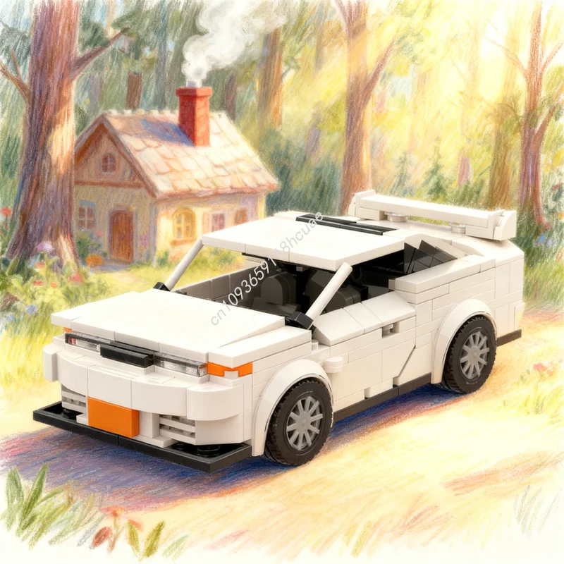 

300 шт. MOC модель горизонтального автомобиля, строительные блоки, игрушка, архитектура, сборка, сделай сам, рождественский подарок, образовательный кирпич, креативная идея