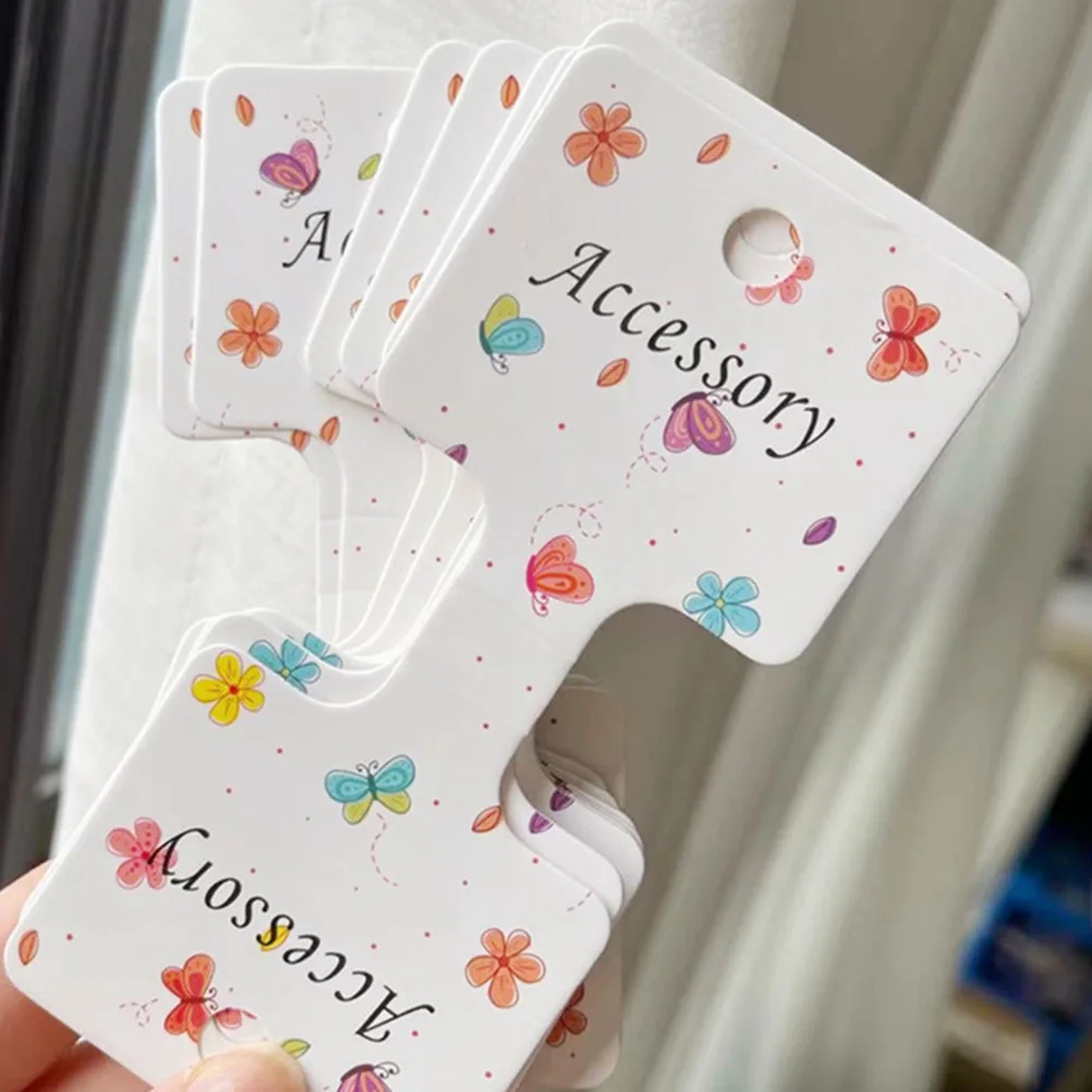 

200 Pcs Display Cards Durable Paper Foldable Clip Graphics Bow Packaging Gifts Accessories Hair Clips Display Cards Store