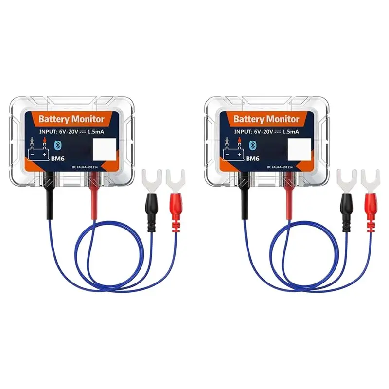【ORNAMENT】Car Battery Monitor 12V Tester Bluetooth 4.0 Charging Cranking Test Analyzer APP For Android IOS 2Pc